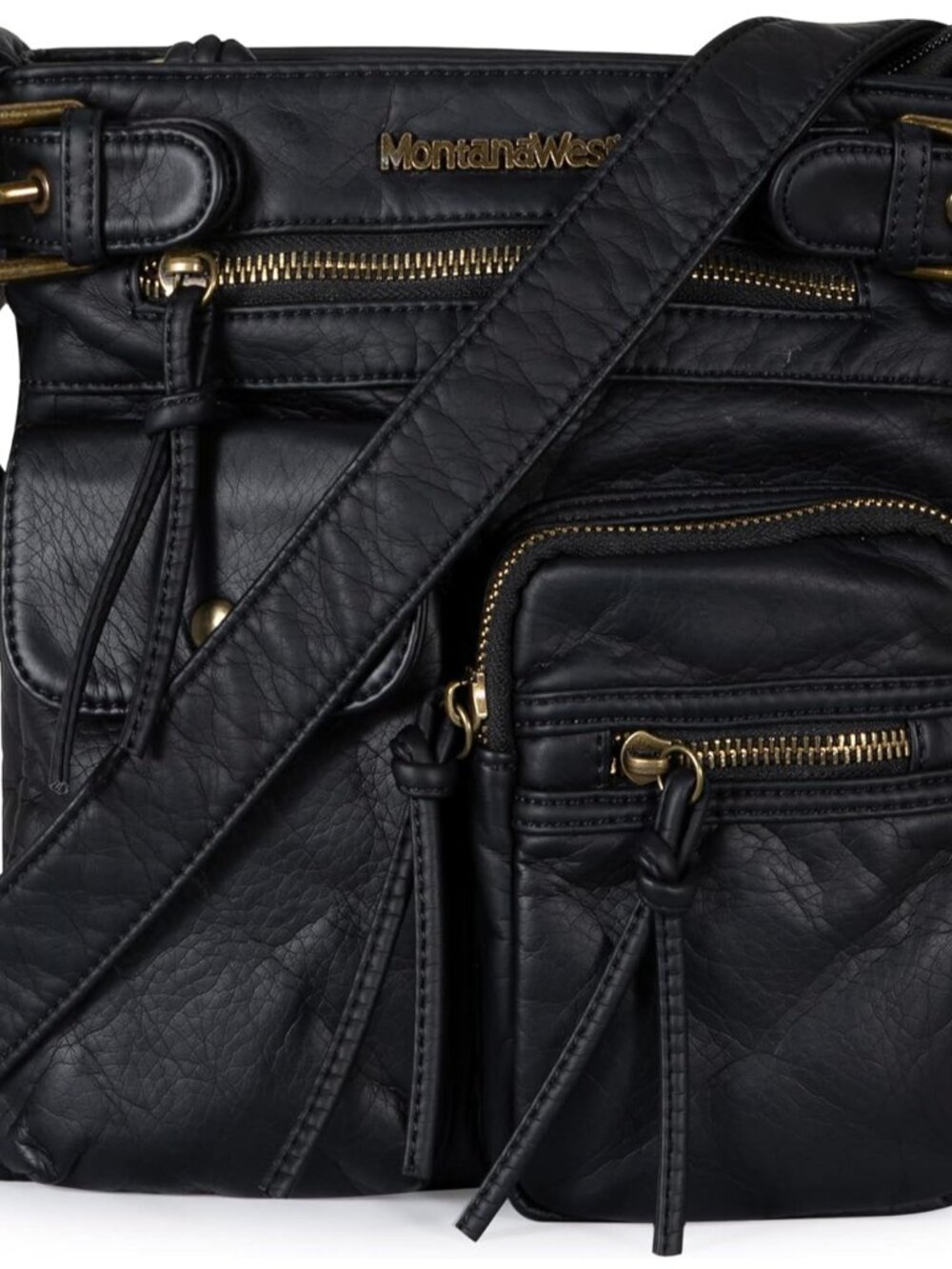 Crossbody Bag for Women Soft Washed Leather Multi Pocket crossbody handbags